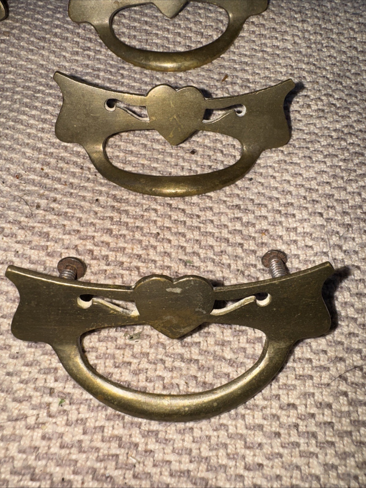 Lot of 9 Antique Dresser Drawer Pulls Handles Brass Bronze & Bronze Tone “1812”