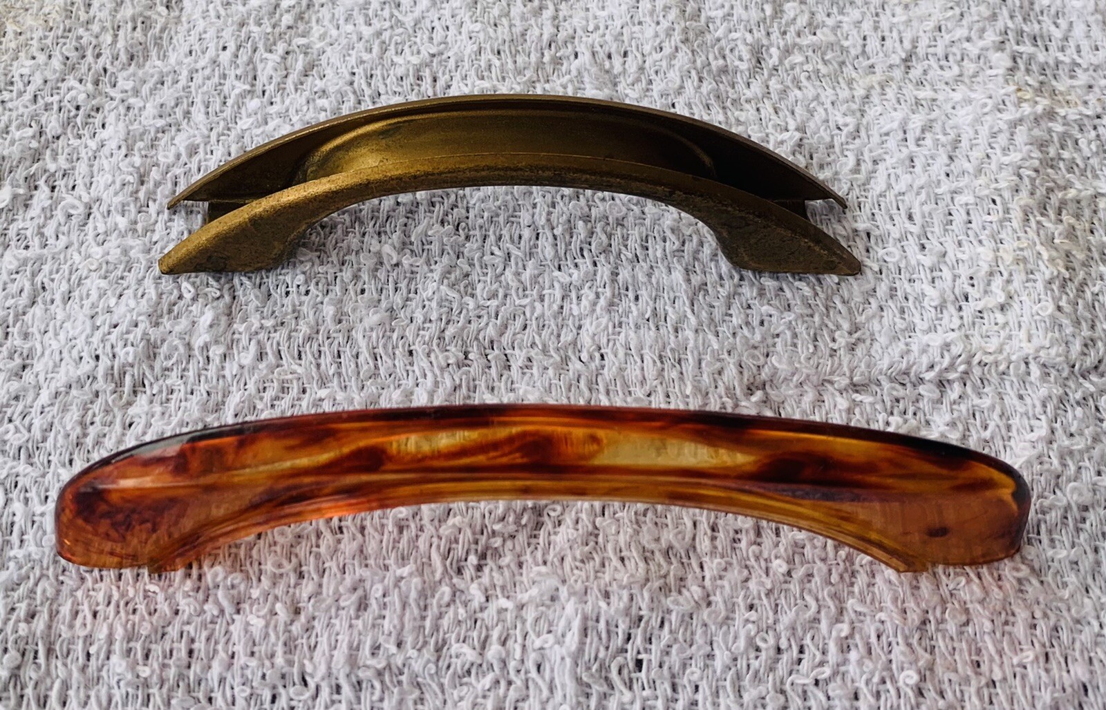 2 3/4”centers Brass Antique Hardware Art Deco Tortoise Bakelite Drawer Pull