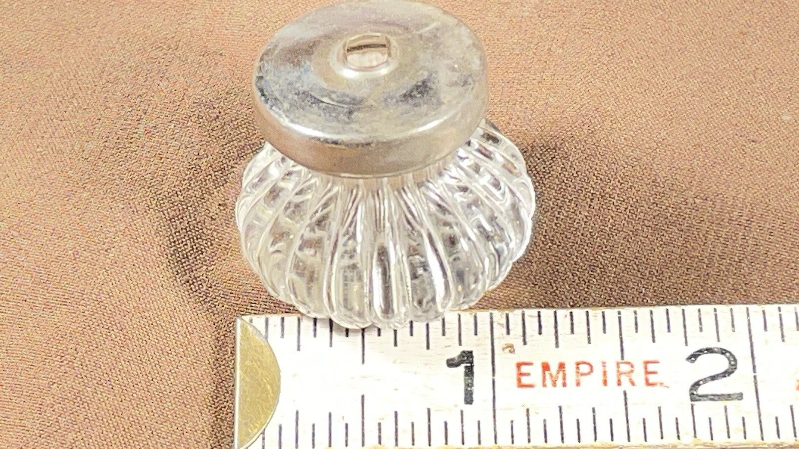 Vintage Original Furniture Cabinet / Drawer Glass Knob Pull Hardware