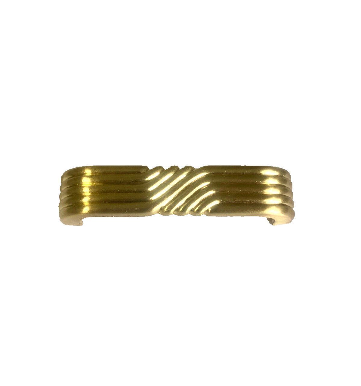 Art Deco Water Fall Ribbed Brass Drawer Pulls 3.5 In. Center