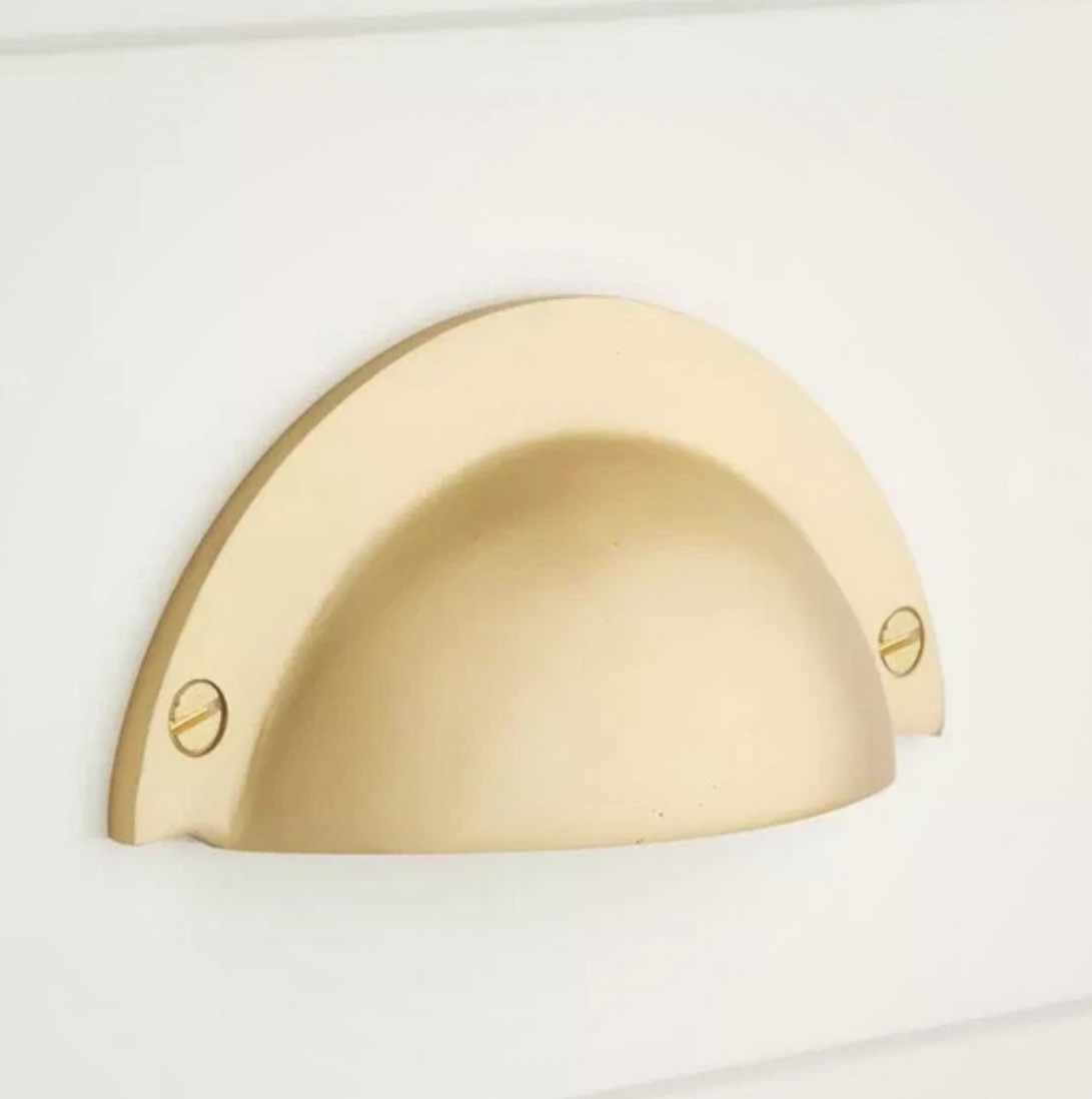 Rustic Style Brass Traditional Cup Pull – Satin Brass