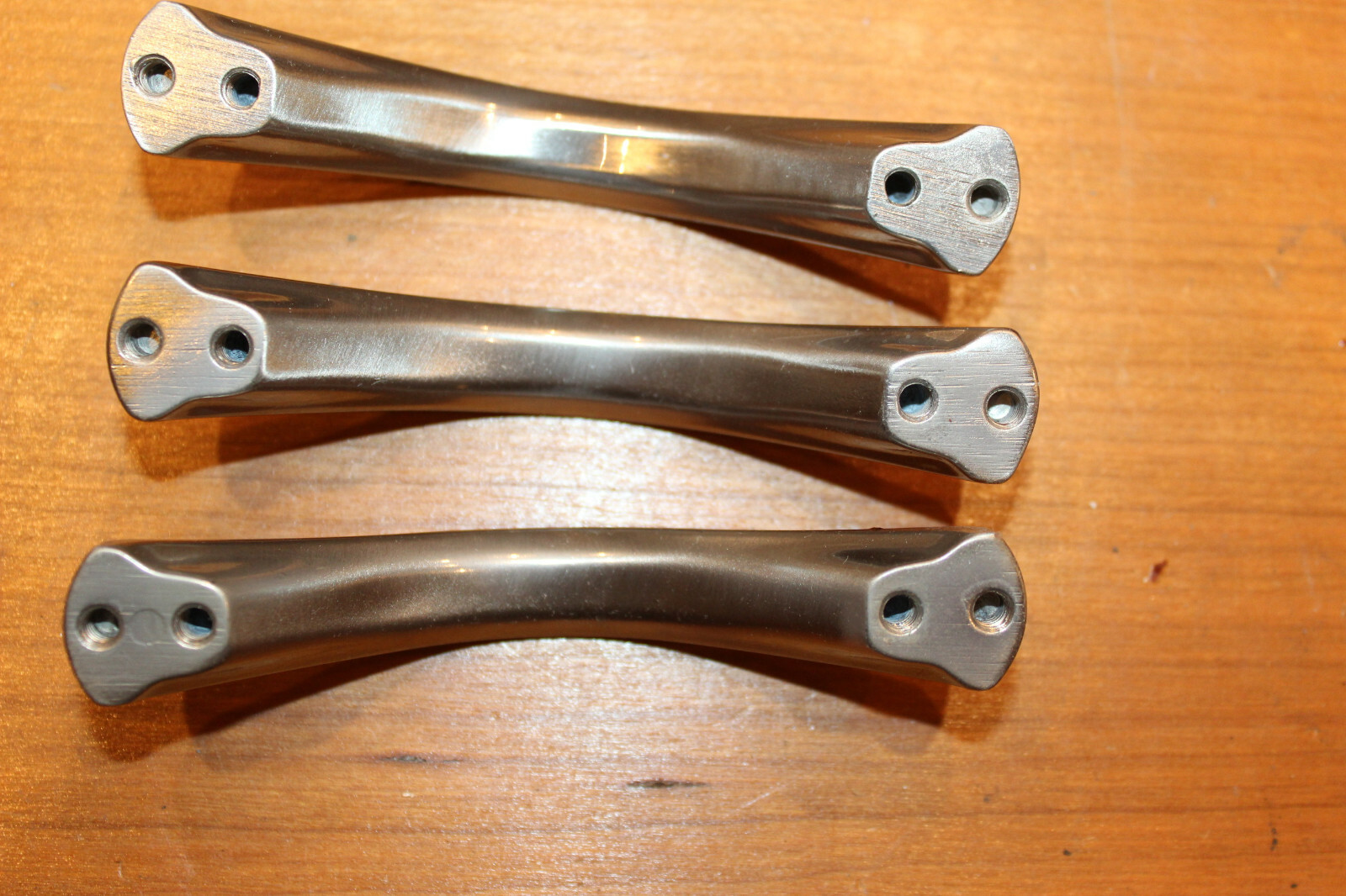 Lot of 3 NOS Brushed Aluminum Modern Drawer Pulls N-2