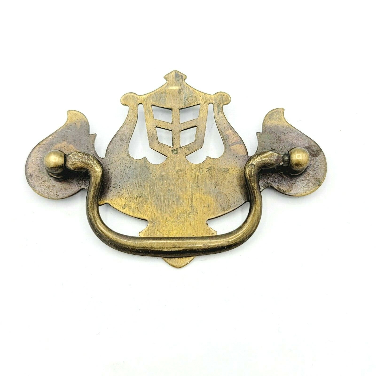 Vintage Steel Drawer Pull Bronze tone Salvage Hardware SINGLE ONLY 3″ 0030