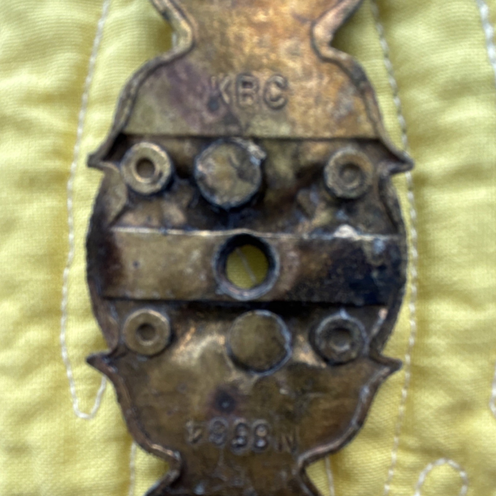 Antique KBC N8564 Brass Bronze Leaf Backplate Drawer Pulls Set 10 count