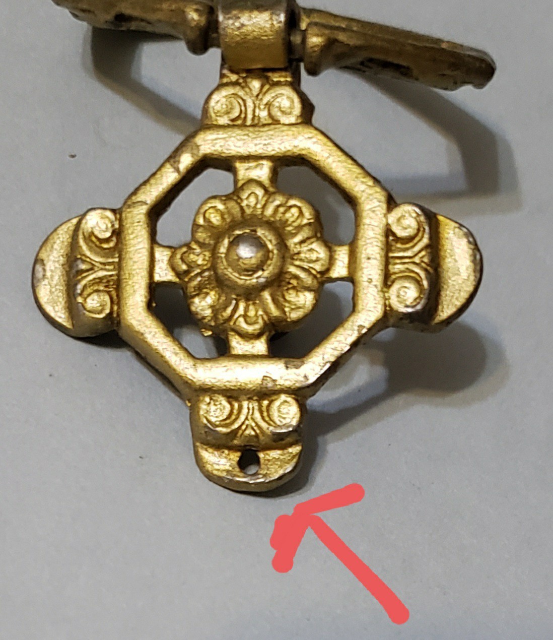 4 Keeler Brass Co Cast Brass Octagonal Ring Pulls F884 Mid-Century 1.75″ x 1.75″