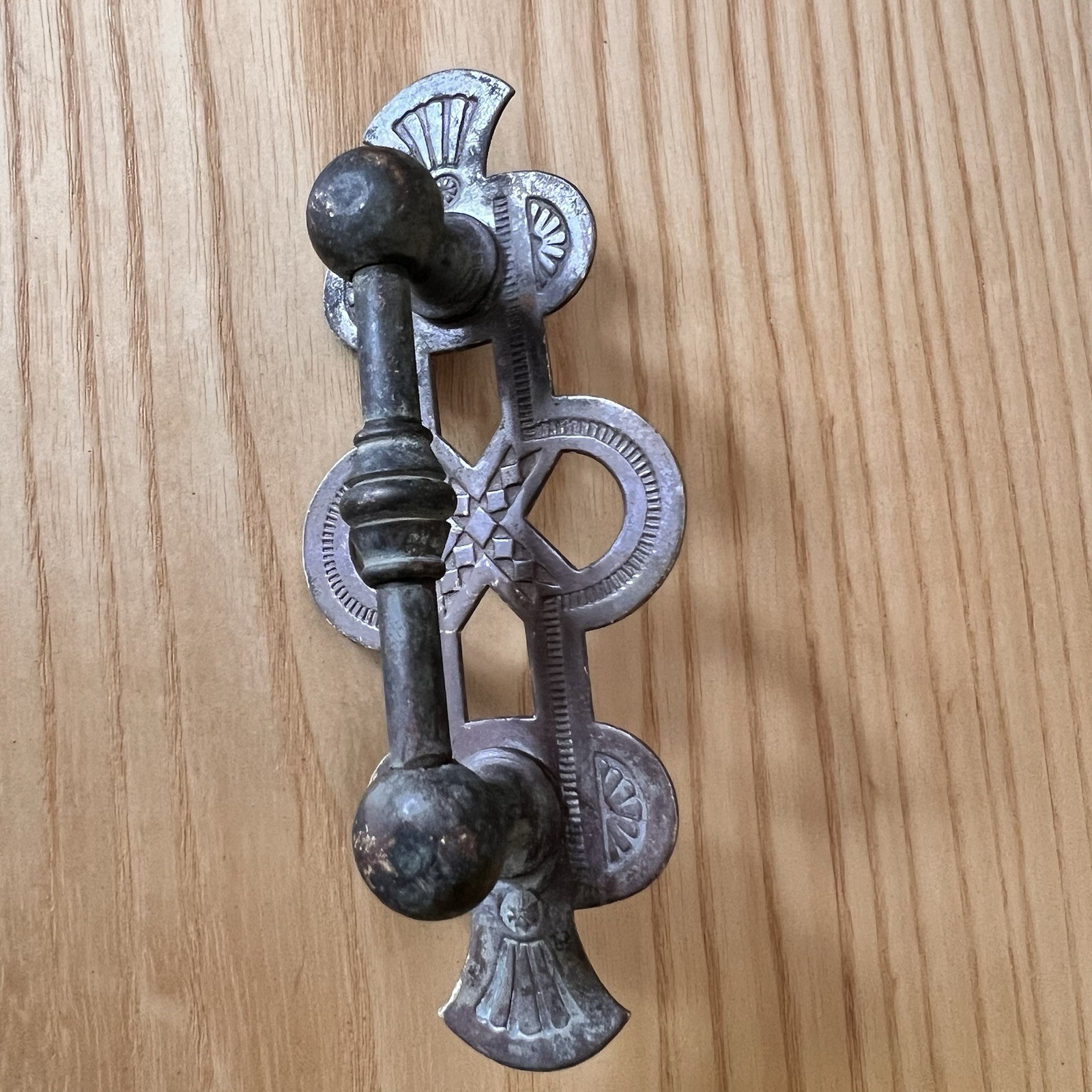Set of 4 Antique Eastlake / Spanish Revival Drop Drawer Pulls Aesthetic Movement