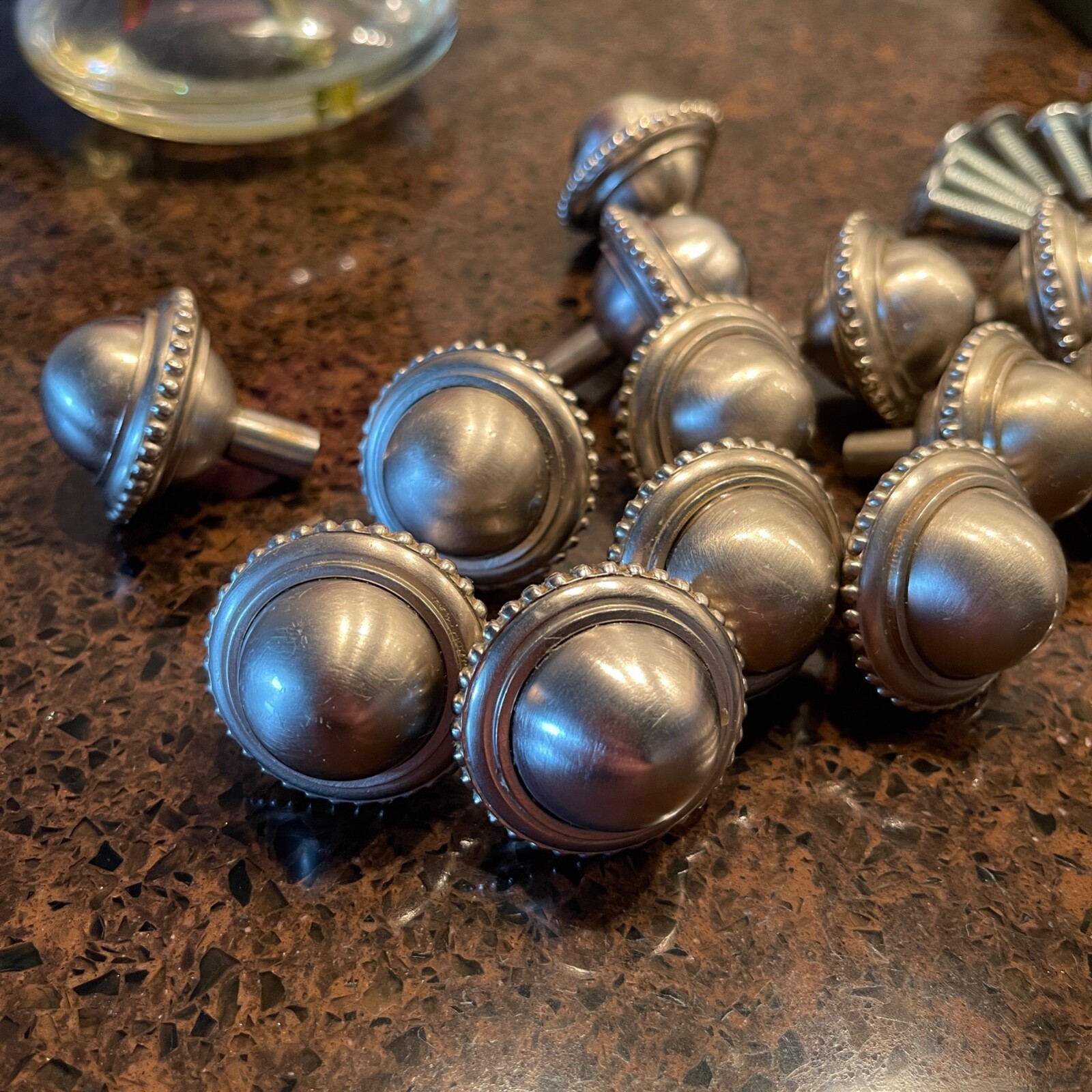 Sherle Wagner International Beaded Cabinet Knobs Brushed Nickel – Set of 13
