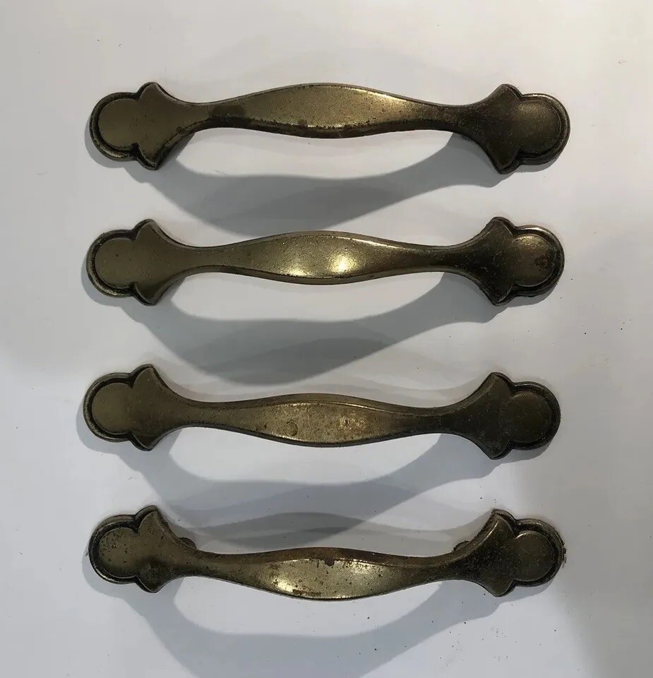 Vintage Brass Cabinet Drawer Pulls Classic Lots Of 4 (6 Lots Available) Discount