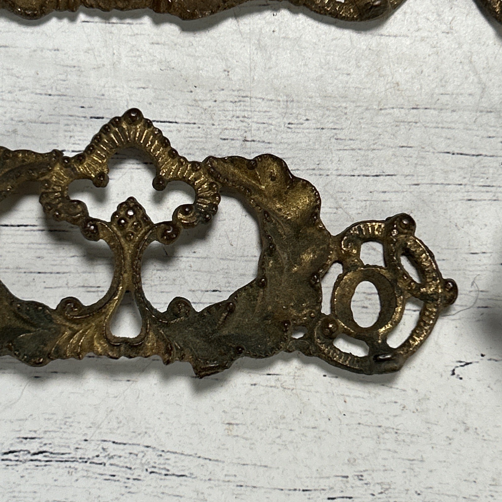 Antique Victorian Drawer Pull Backplates Lot 1890s Ornate Rococo French Prov