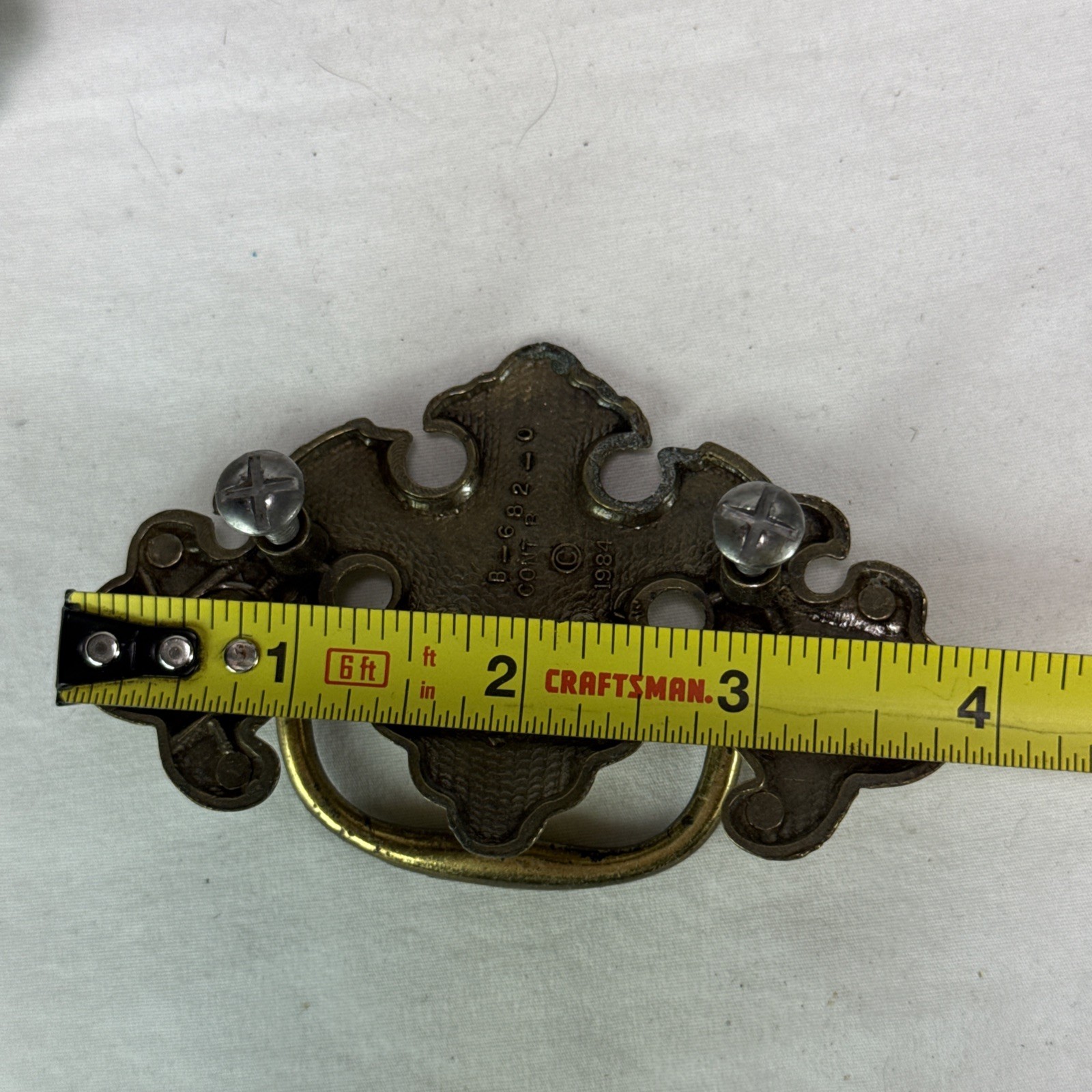 Chippendale Colonial Brass Antique Hardware Batwing Drawer Pulls Handles 6 Total