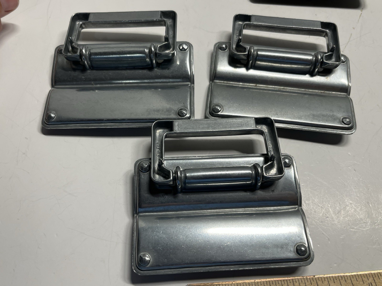 Vintage Lot (9) NOS KBC Mixed Heavy Rectangular Recessed Drop Bail Pulls