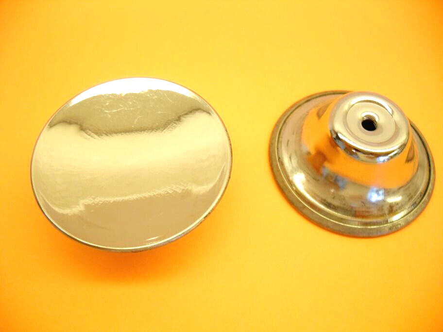 Vintage 1-7/8″ Dia. Chrome Drawer Knob w Concave Face Cabinet Door Pull Amerock