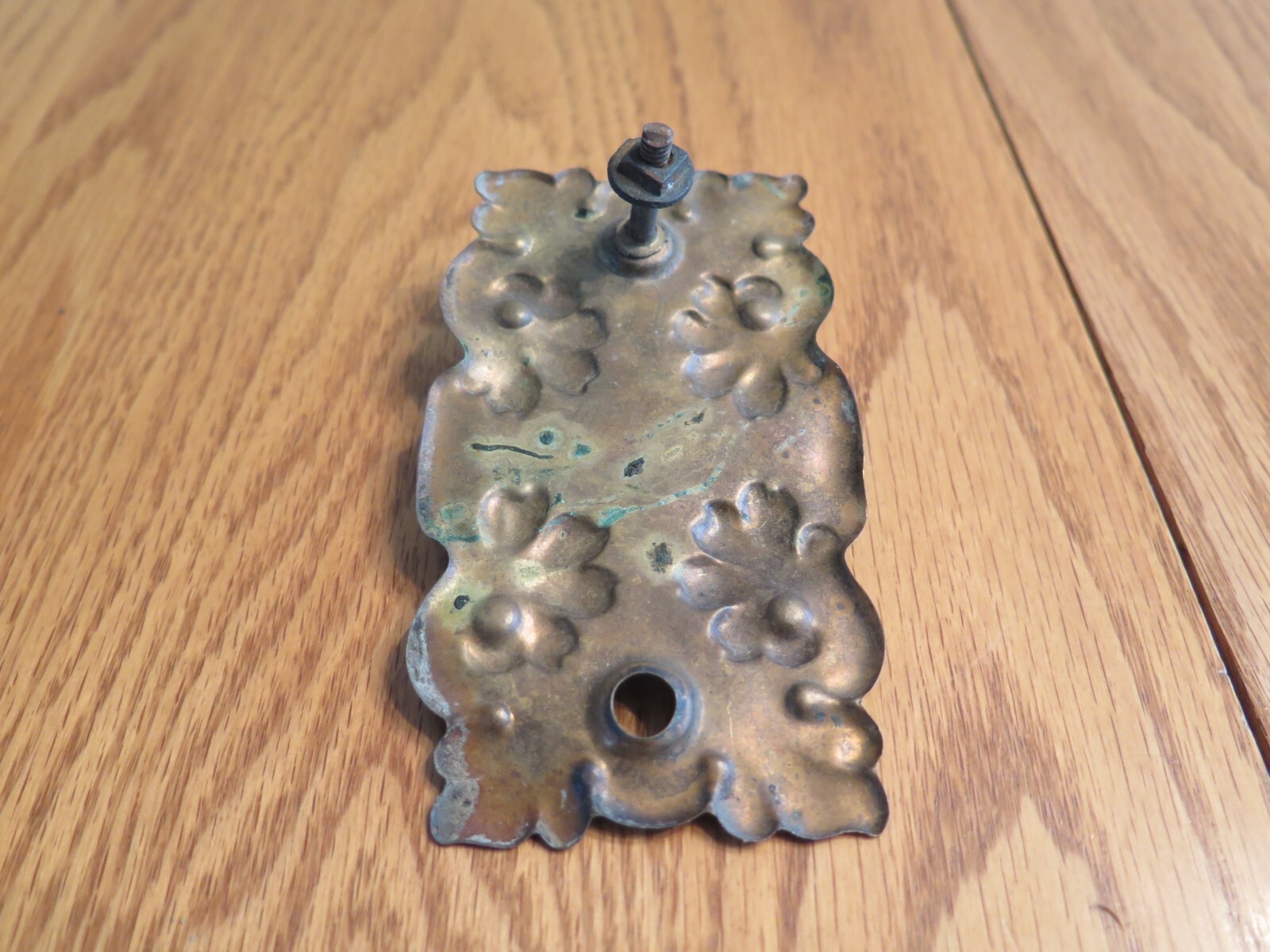 3 Vintage Brass? Dresser Cabinet Drawer Back Plate? Hardware Lightweight Salvage