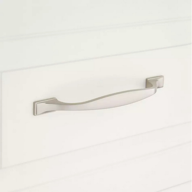 Signature Hardware – 5″ Kemling Solid Brass Cabinet Pull – Brushed Nickel
