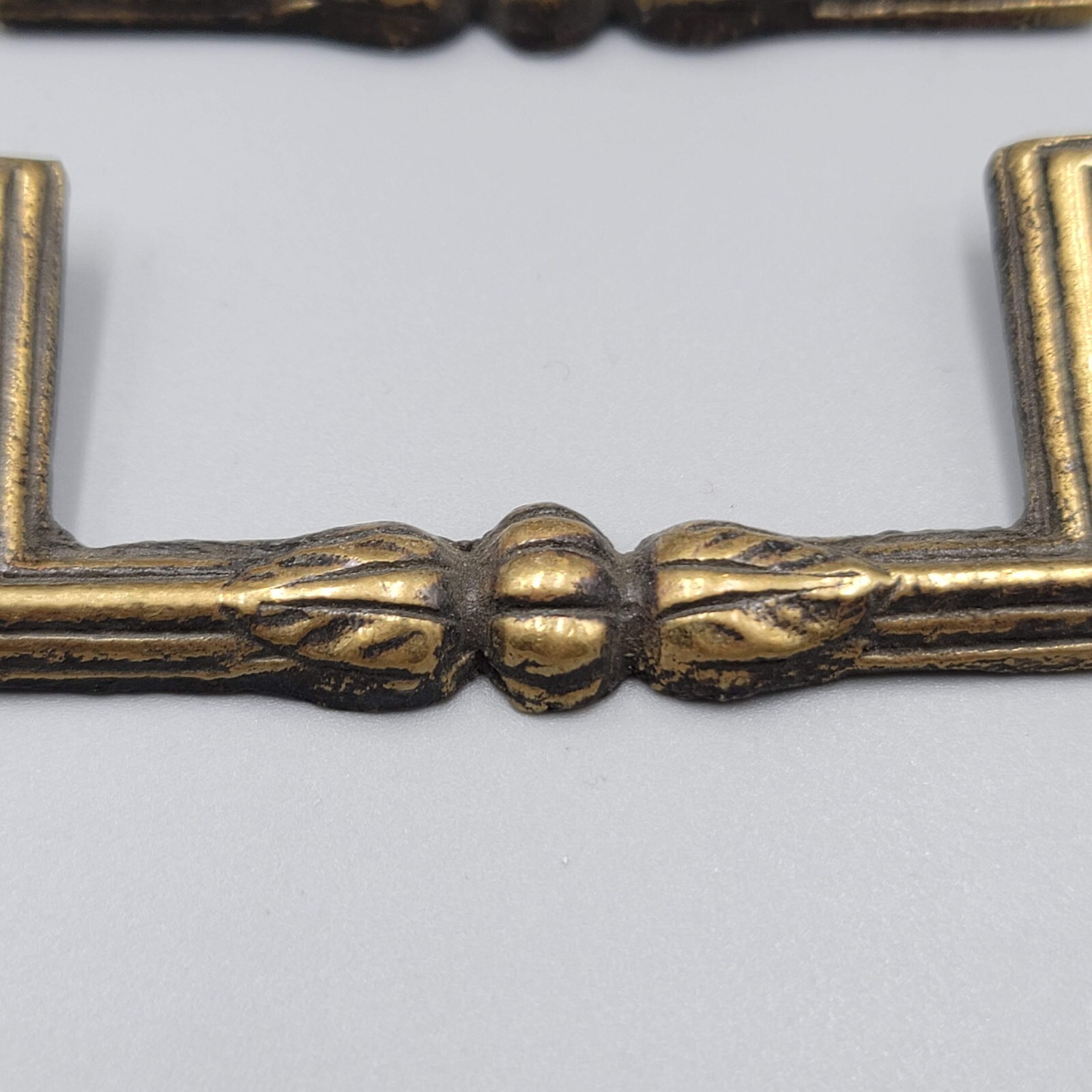 Vtg Leaf Brass Bail Drop Drawer Pull Hardware Set of 4 Reclaimed Part 3″