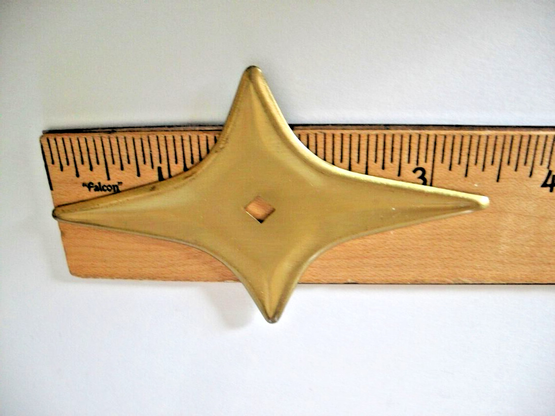 Vintage Satin Antique Brass Star Backplate for Drawer / Cabinet Knobs