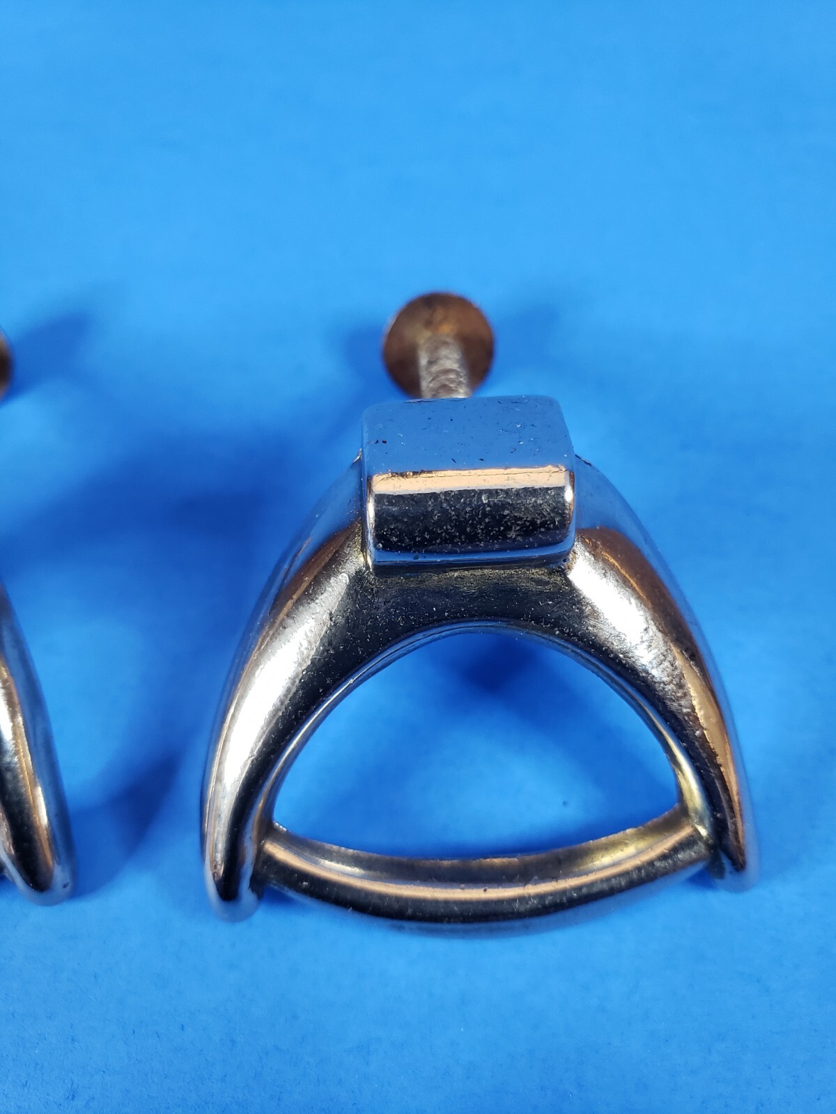 Drawer Pulls Cabinet Knobs Nickel Plated Cast Brass Single Post Vintage