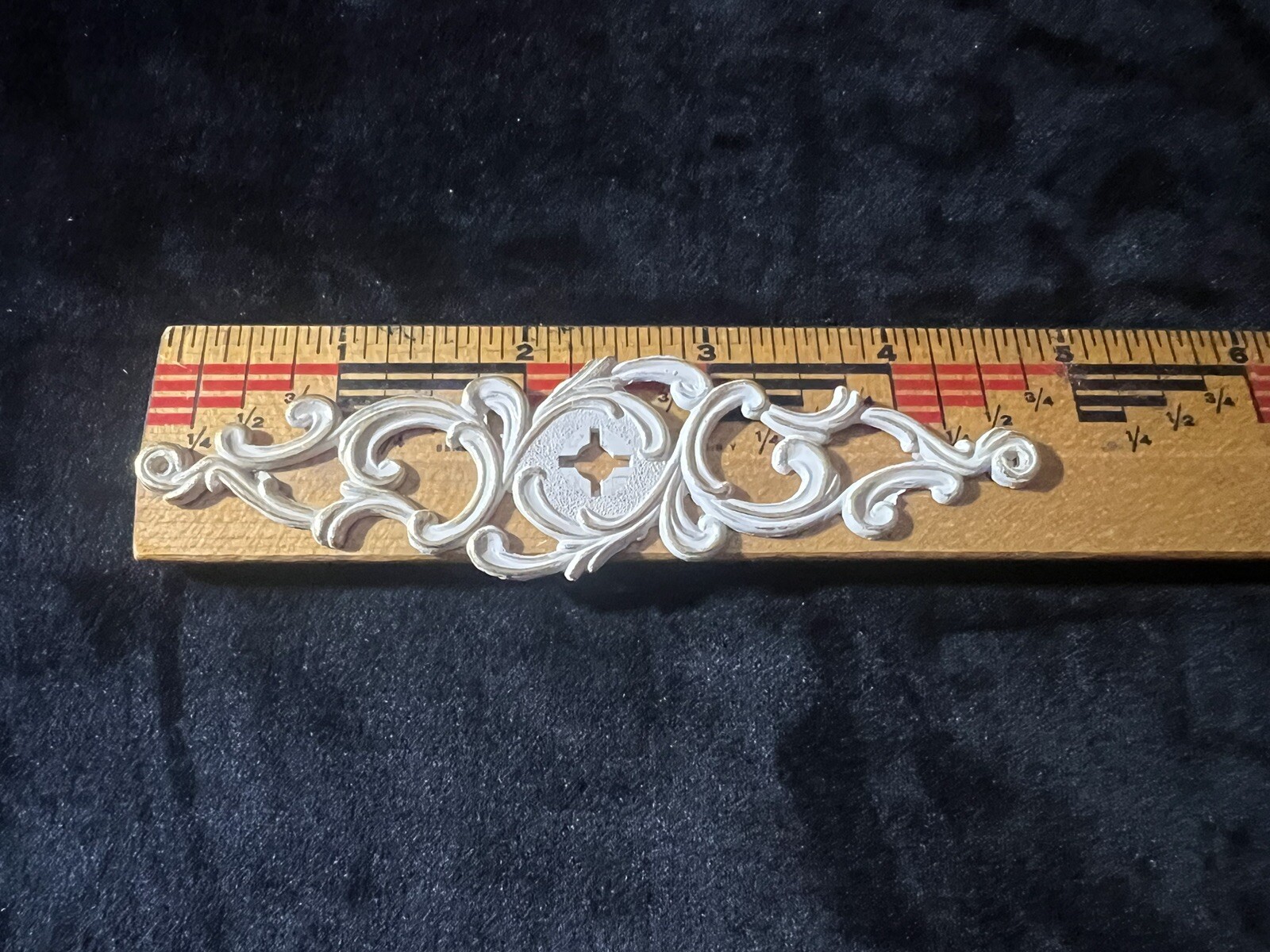 Vintage French Provincial Backplate Drawer Pull White Gold Allison Japan