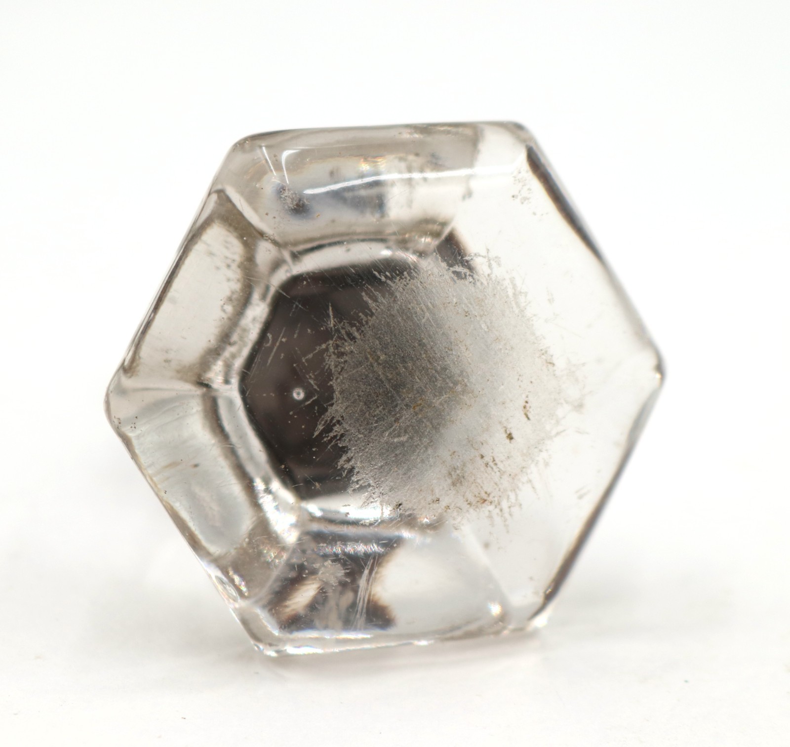 Set of Vintage 2 in. Hexagon Glass Cabinet Drawer Knobs