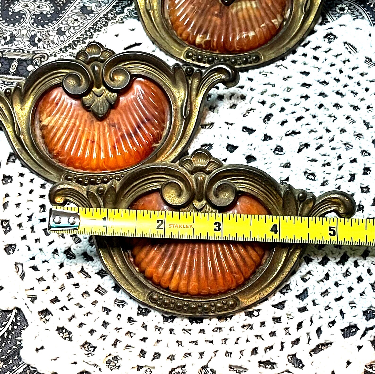 Antique Keeler Waterfall Dresser Drawer Pulls – Bakelite – Set of 3