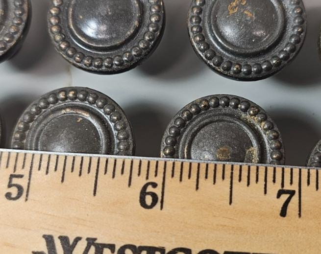 Vintage 1 Inch Brass Drawer Pulls Cabinet Knobs & Hardware Lot of 26