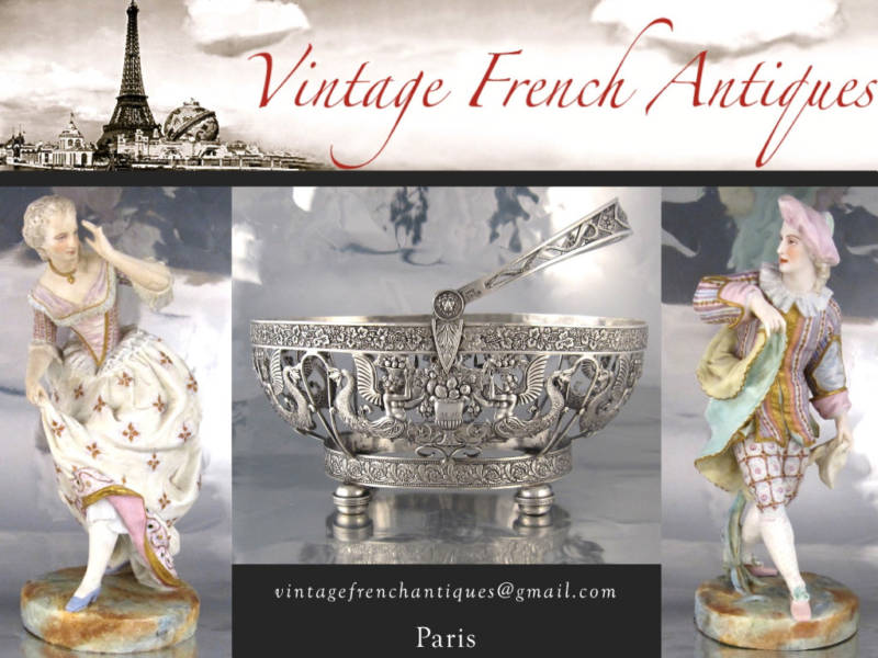 Antique French Gilded Bronze Drawer Pull Ornament, Empire Style, Swan Cornucopia