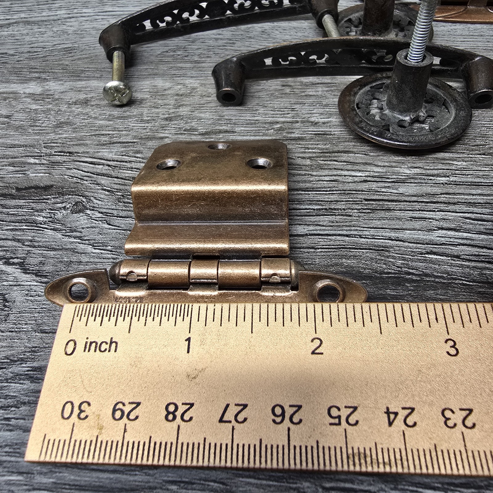 Vintage Ajax USA Furniture Hardware Set Hinges Pulls Knobs D-195824