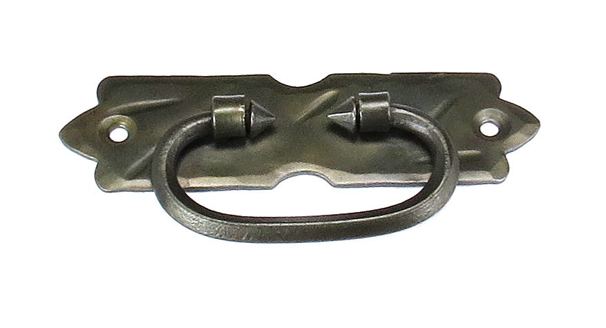 Cabinet Backplate Handle Wrought Iron Drawer Ring Pull Chest Antique Dresser
