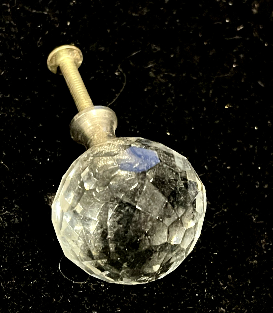 Vintage MCM Clear Round Crystal Drawer Knobs Pulls 1.75″ Lot Of 5 (12D)