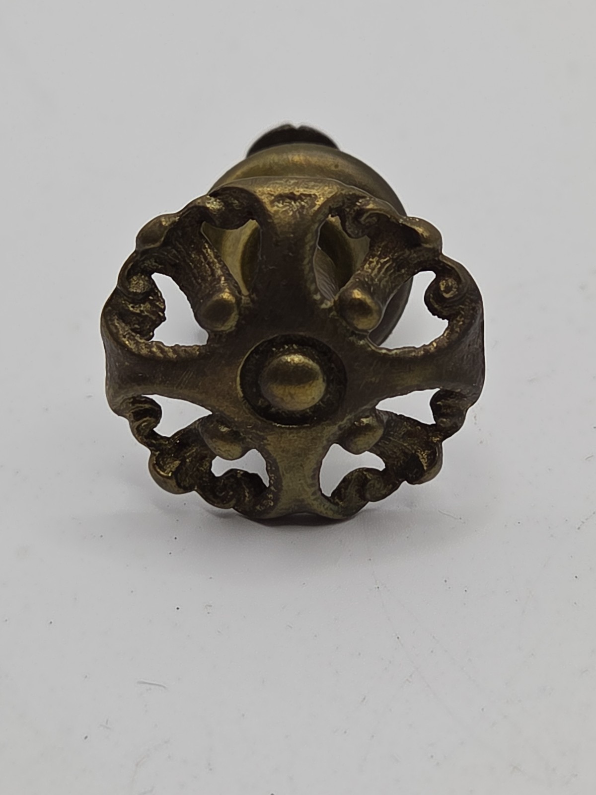 Vintage Ornate Brass Drawer Pulls Set of 3 With Screws