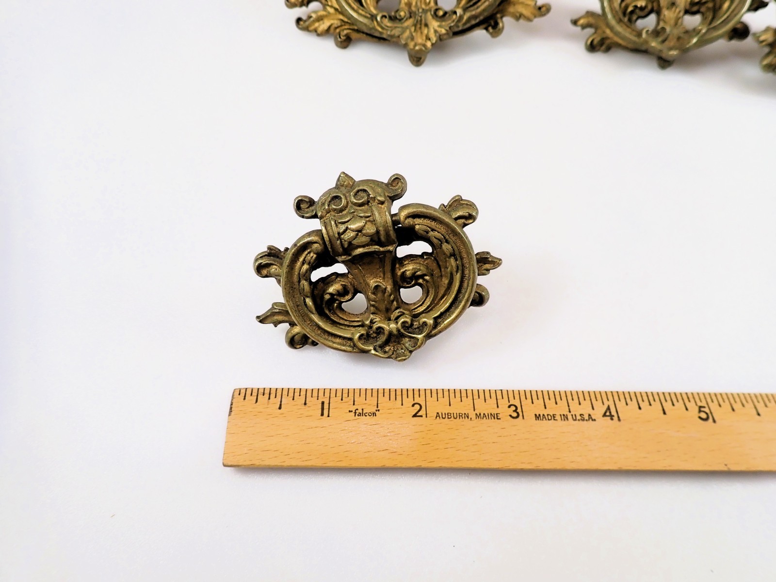Vintage Keeler Brass Co KBC Ornate Drawer Pulls Lot of 5 Louis XVI Rococo