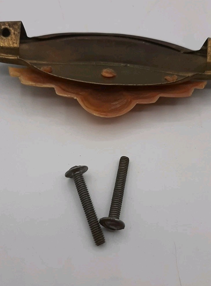 Vintage Art Deco Drawer Pull Handle 1930 1940s Bakelite and Brass 5 in Long