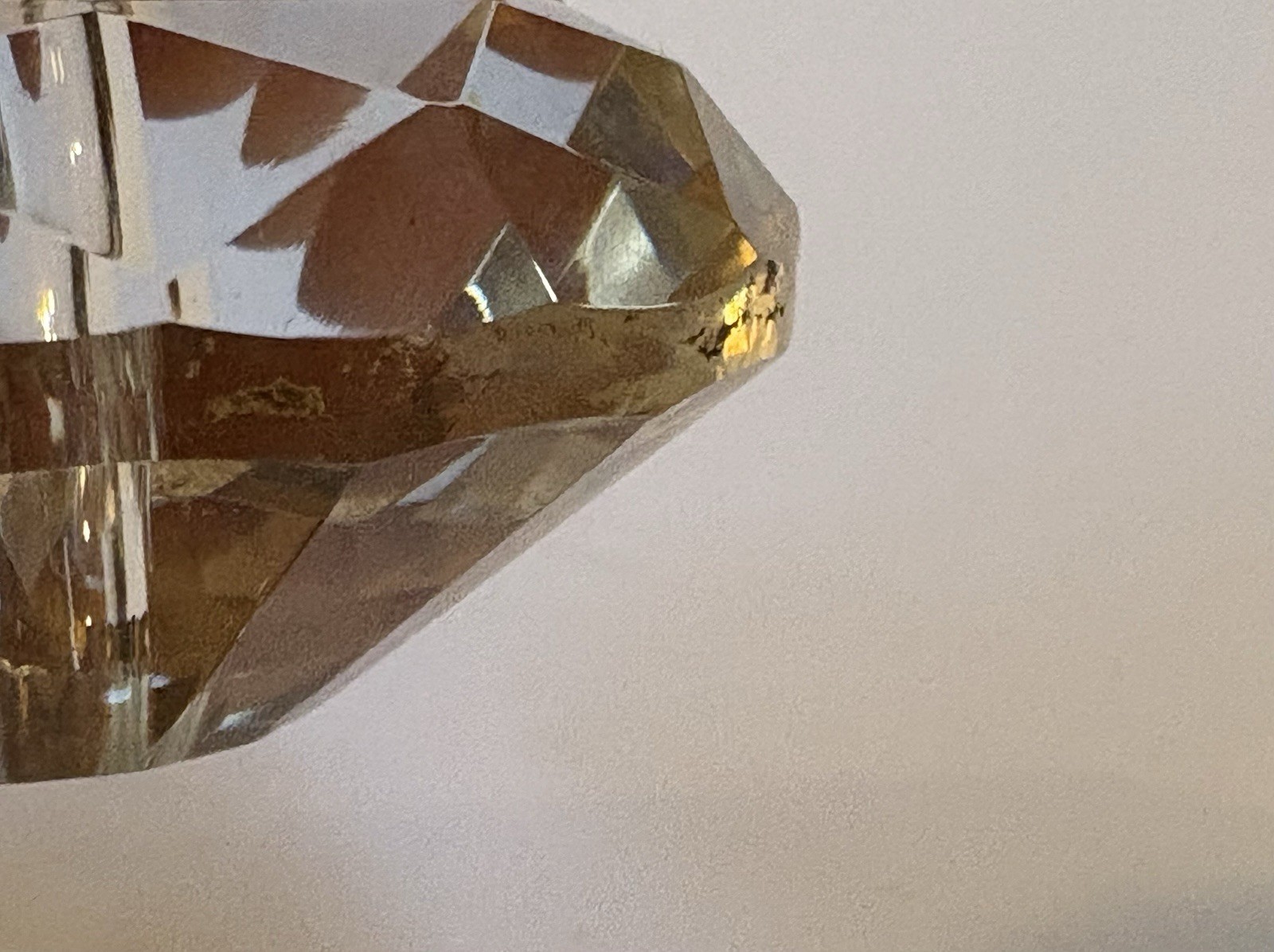 10 Crystal Glass Diamond Shaped Cabinet or Drawer Knobs 2 3/8 Inches Diameter