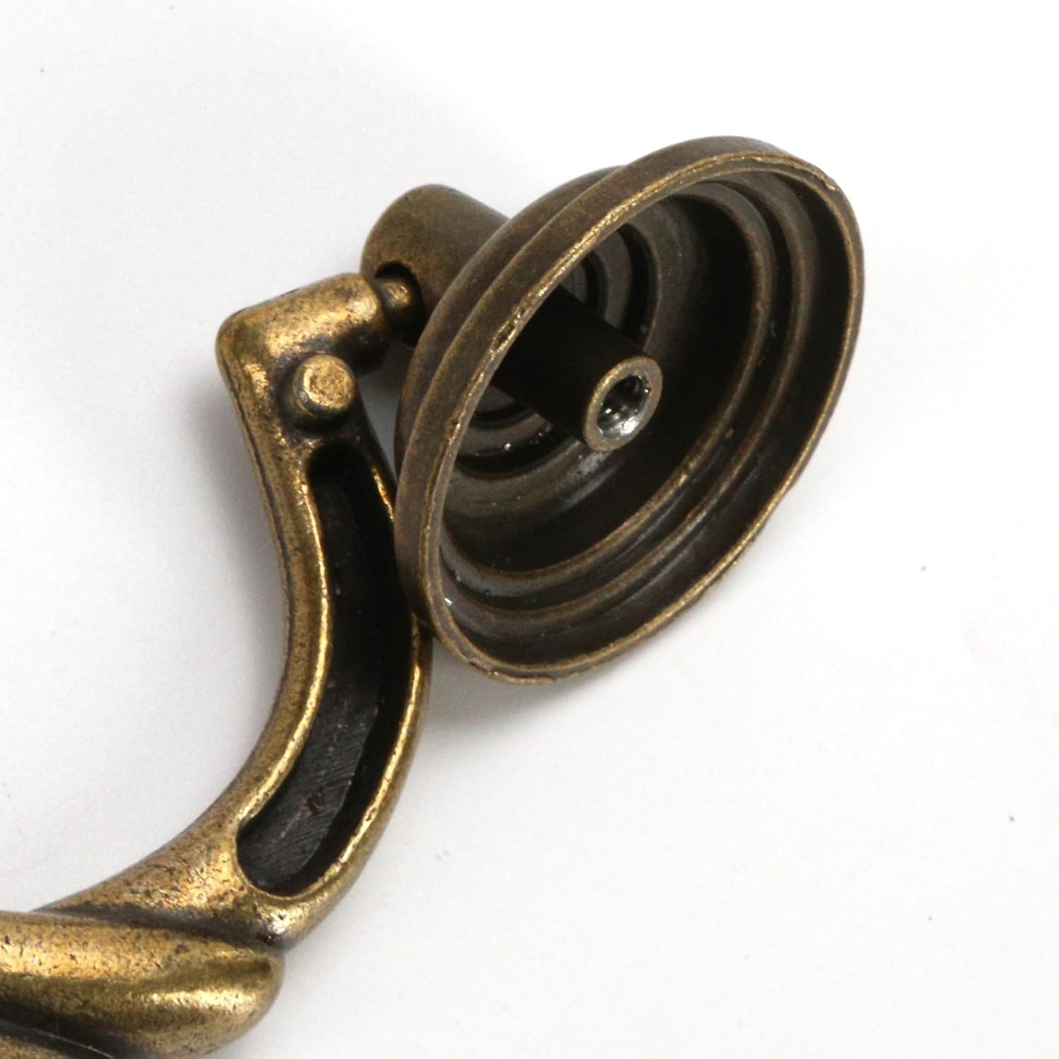 4.5” C-C Center Drawer Pulls, 4 Pack Antique Bronze Bail Drop Swing Handles for