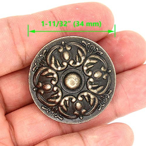 LXZ 6 PCs Vintage Antique Brass Knobs Handles Pulls with Flower Pattern for Cabi