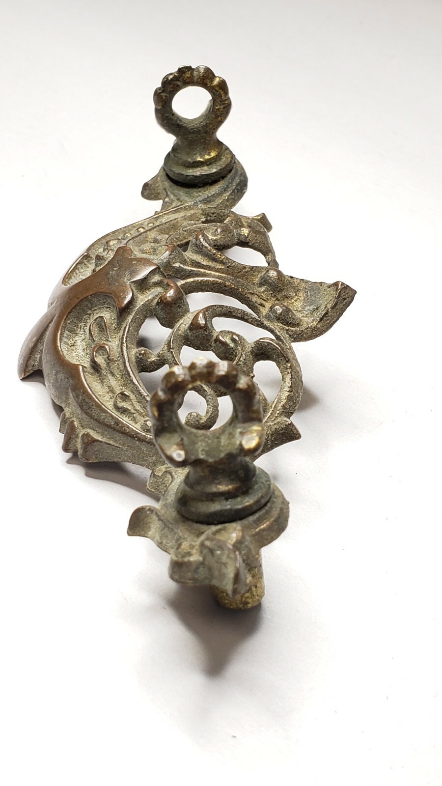 Solid Brass Dresser Drawer Pull Back Plate 4.5″ Scroll