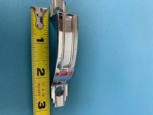 Vintage Chrome waterfall art deco drawer pulls Set of 2