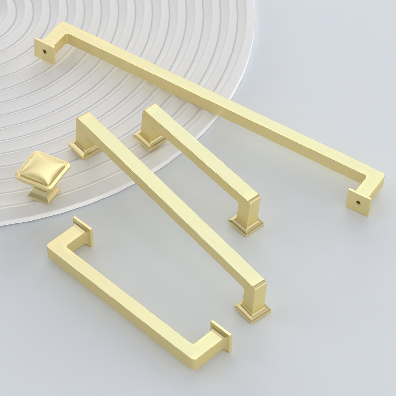 10 Pack 5″(128mm) Brushed Brass Cabinet Pulls Kitchen Cabinet Handles Gold Dr…