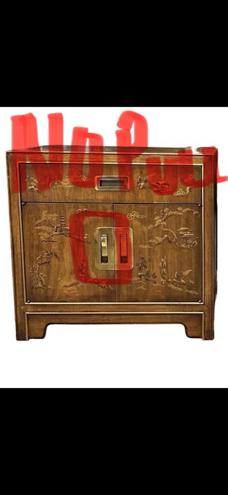 Drexel Dynasty LEFT Door Brass HOUSING ONLY Handle Chinoiserie Asian Dresser