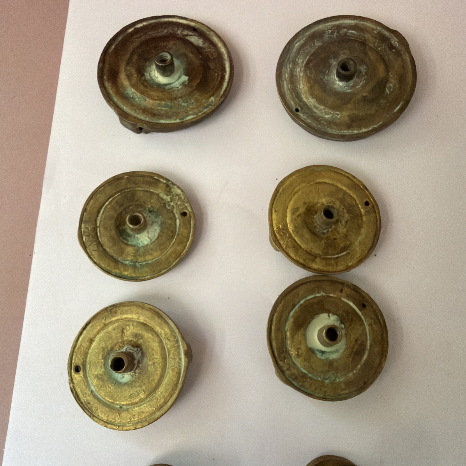 Vintage Brass Floral Ring Drop Cabinet Drawer Pull Furniture Replacement 8 Pcs