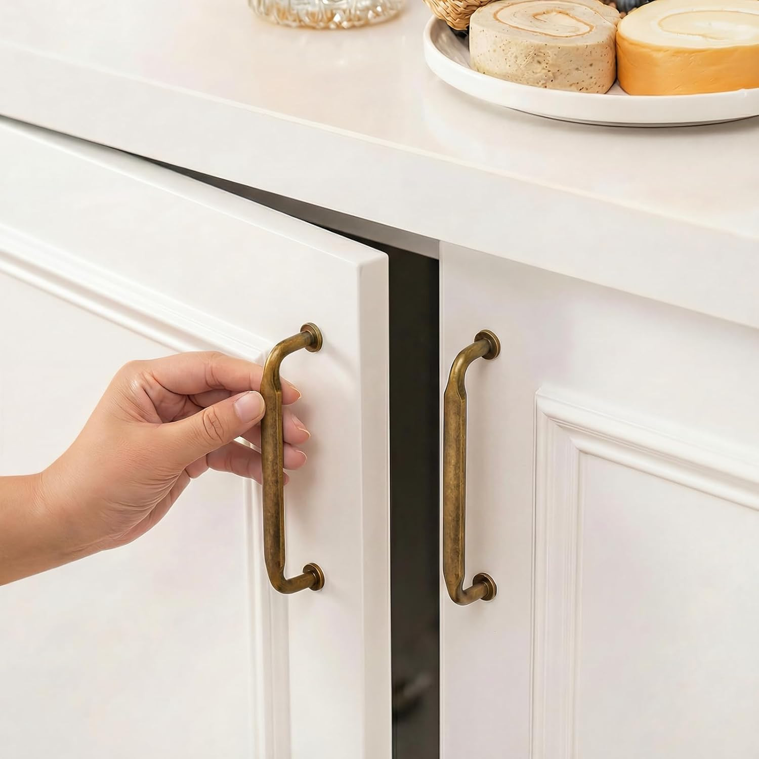 Goldenwarm 10 Pack 3 Inch Antique Brass Cabinet Pulls Vintage Retro Brass Drawer