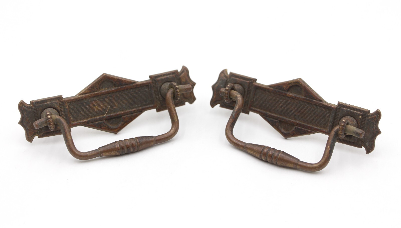 Pair of Traditional 4.25 in. Pressed Brass Drawer Pulls