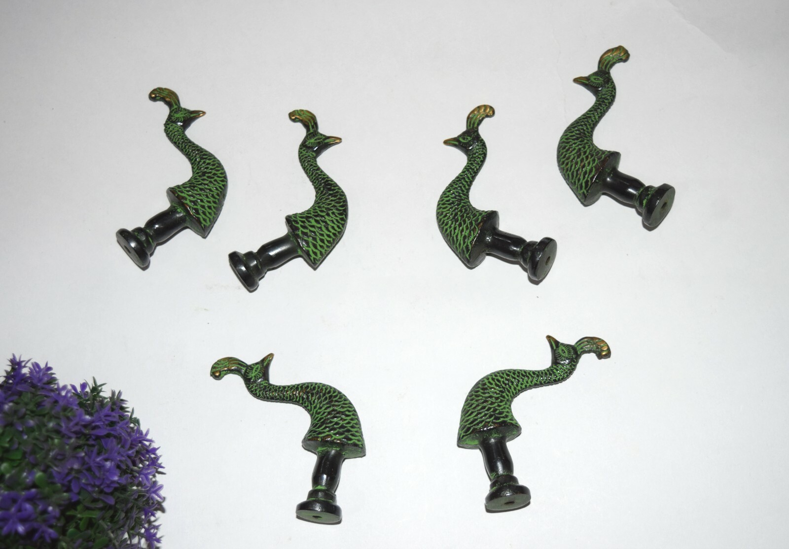 Brass Turkey Bird Cabinet Pull Designer Peacock Head Door Knobs Accessory EK985