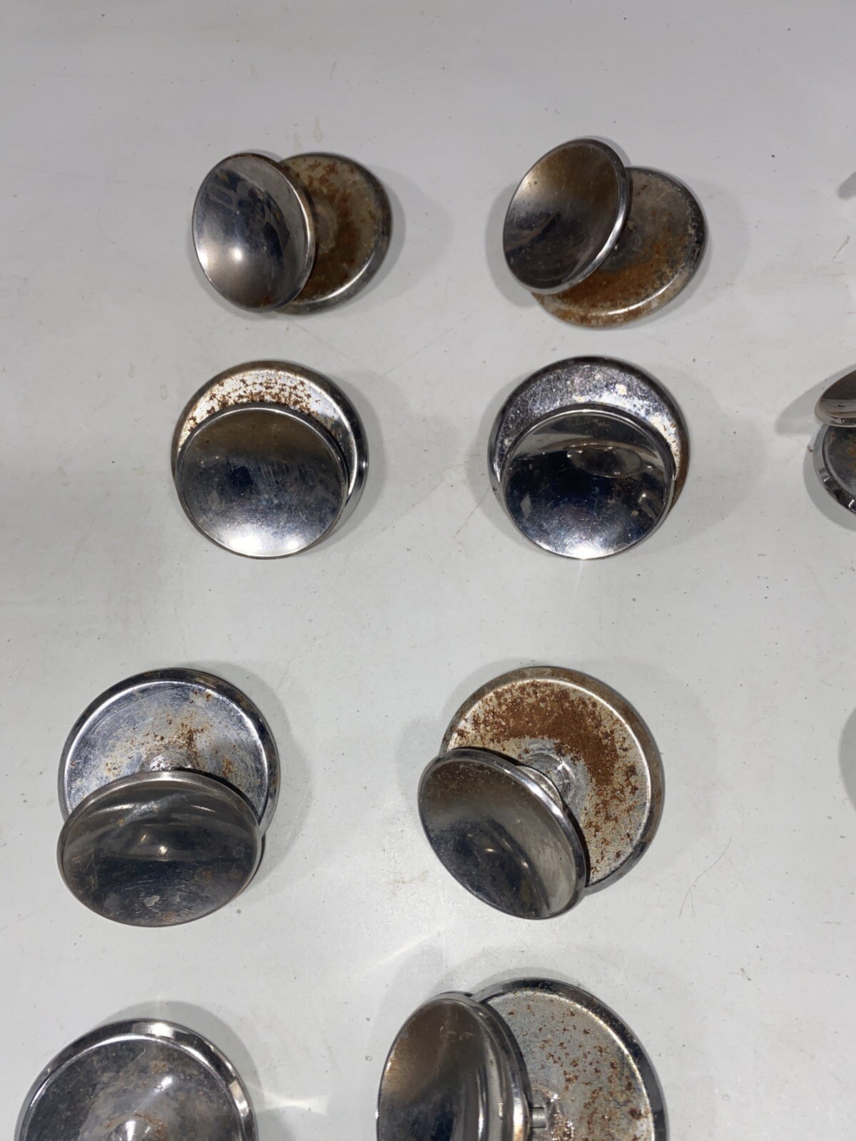 2 Vintage 2” Chrome Round Concave Cabinet Drawer Pull Knob & Backplate With Bolt
