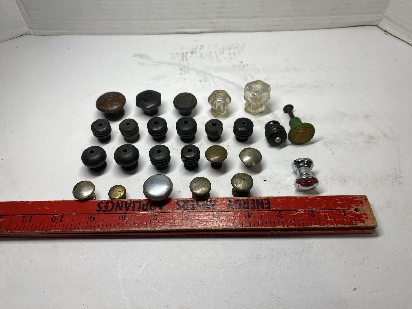 Vintage Lot Of 25 Various Mixed Material Pulls Knobs