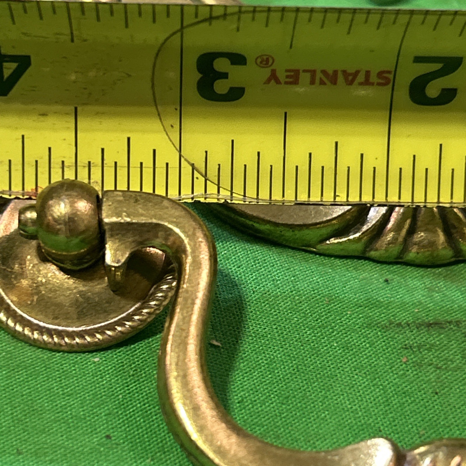 Five (5) Vintage Brass Drop Bail Pull Handle Drawer 3.5” Center
