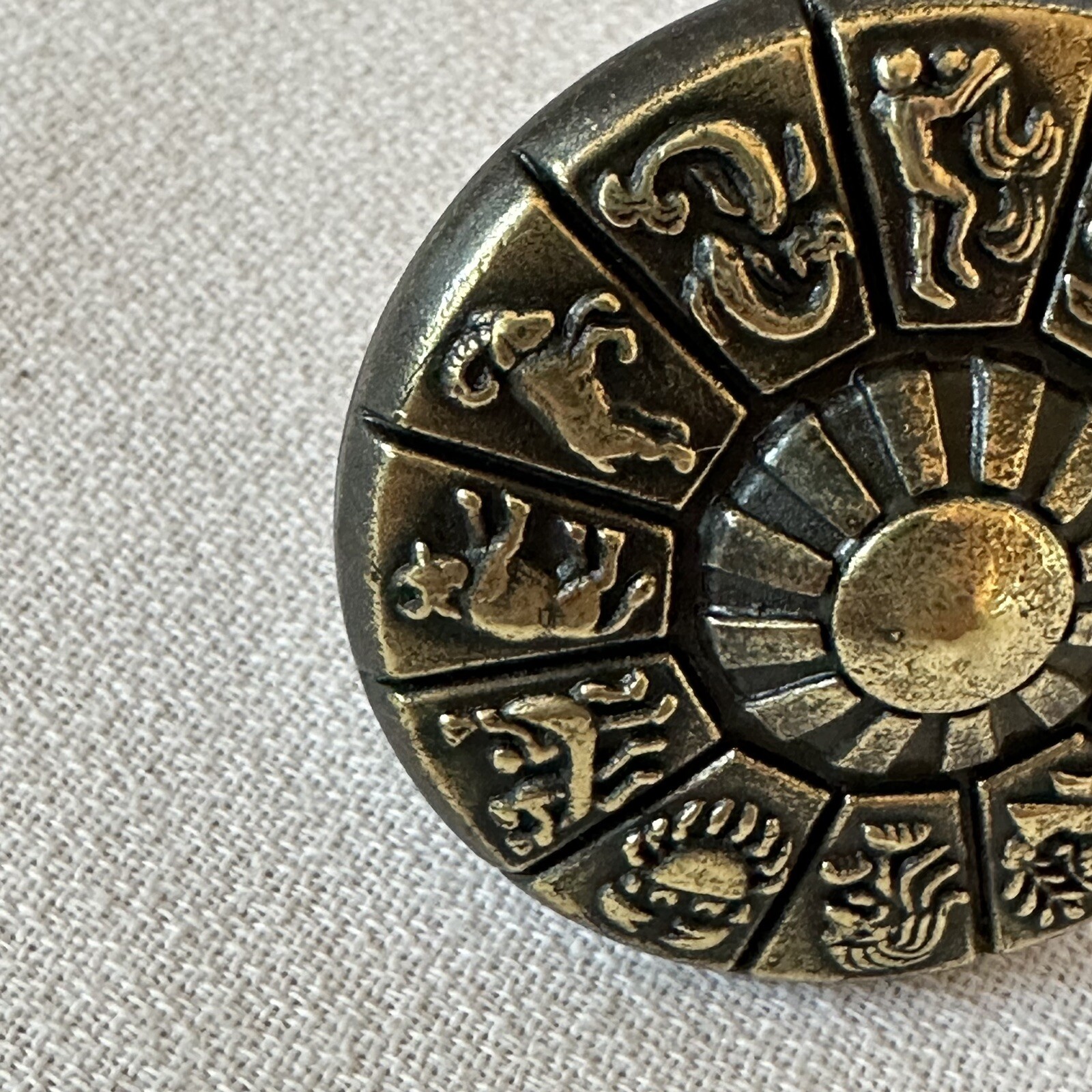 Ajax Zodiac Drawer Knob Brass Vintage Mid Century Dresser Drawer Pull MCM