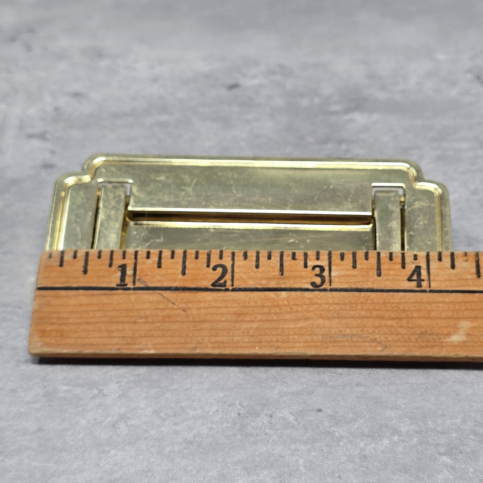 Vtg KBC Brass Campaign Drawer Handle Pull Drexel Pavillion Flush Lift Resessed