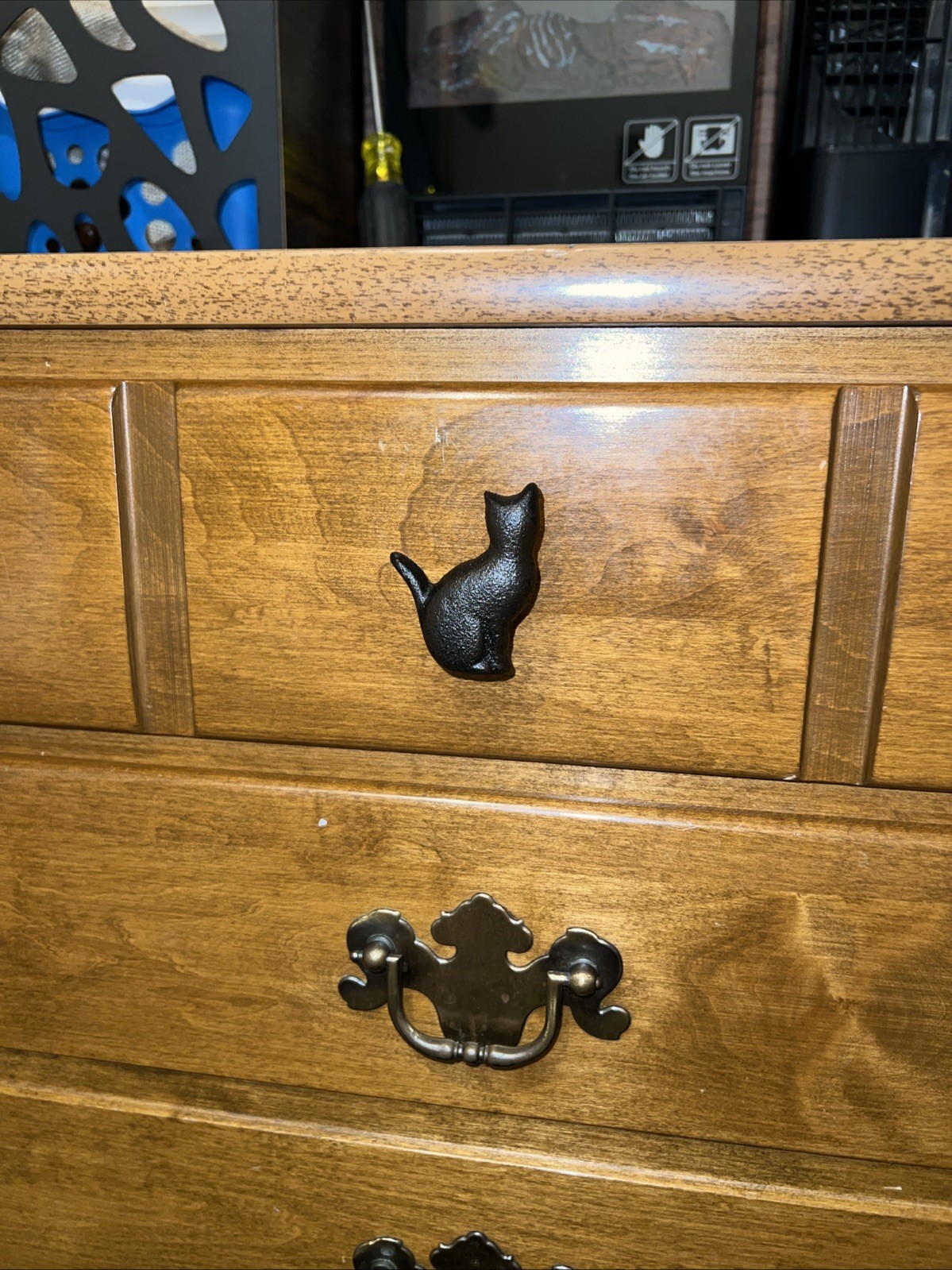 Cat Drawer Handle Pull Knobs Cast Iron Drawer Knob Black