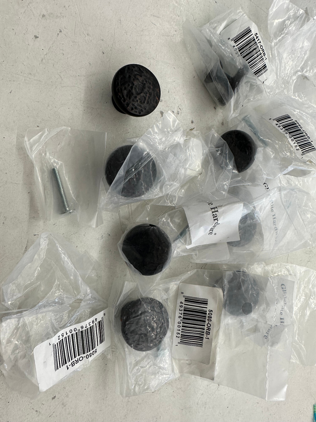 Lot 8 GlideRite 1-1/8″ Round Hammered Cabinet Knobs Oil Rubbed Bronze 5080-ORB